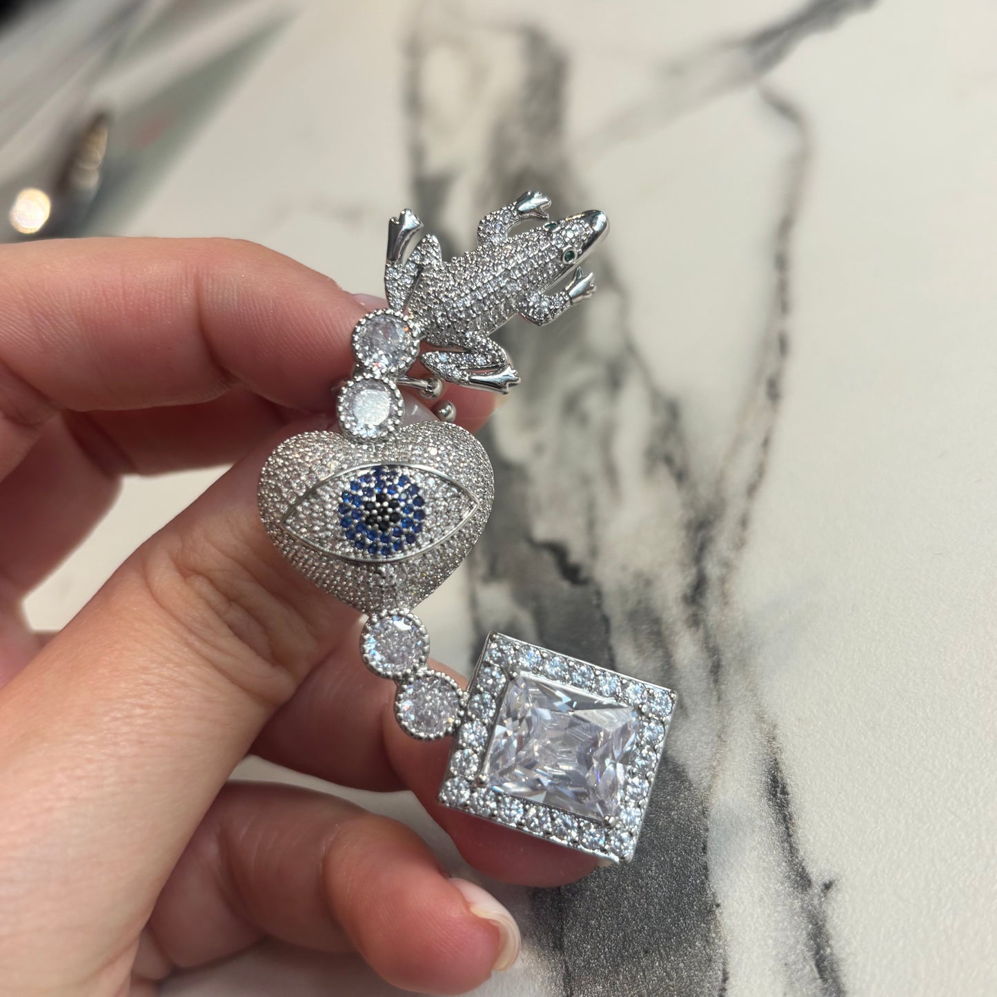 Kurbağa earcuff küpe (silver)