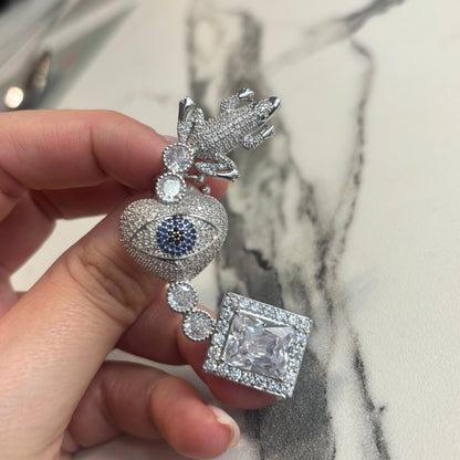 Kurbağa earcuff küpe (silver)