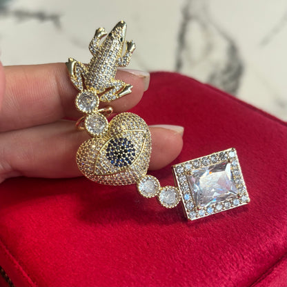 Kurbağa earcuff küpe (gold)