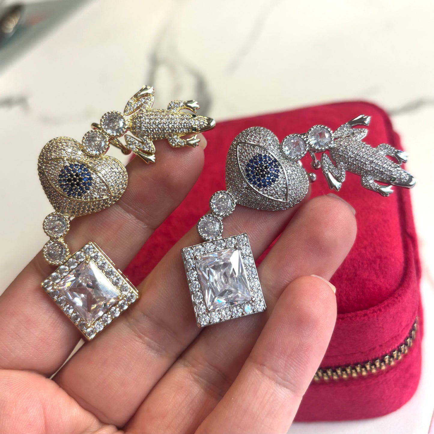 Kurbağa earcuff küpe (gold)