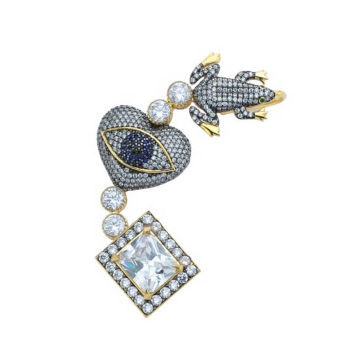 Kurbağa earcuff küpe (silver)